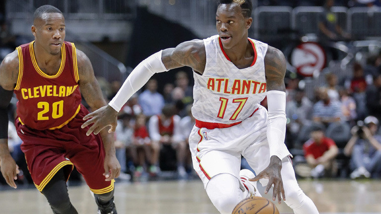 Basketballer Dennis Schröder für die Atlanta Hawks in Aktion