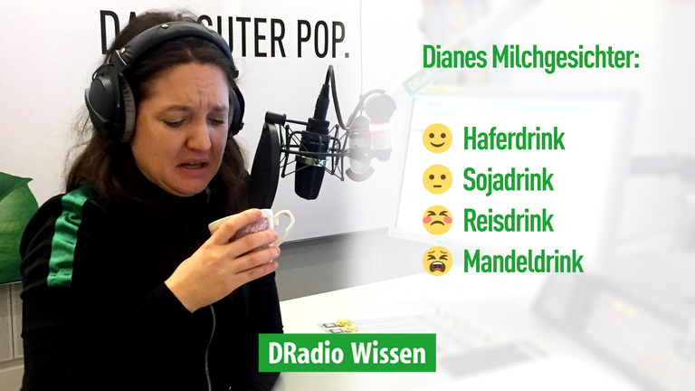 Moderatorin Diane Hielscher testet Alternativen zur Kuhmilch im Kaffee.