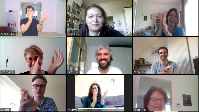 Impro-Theater in einer Videokonferenz