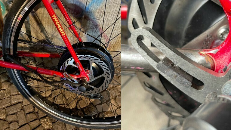 Eine Nahaufnahme von einem E-Bike