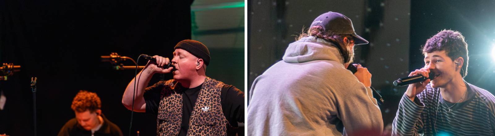 Collage: Siggi (links) und Kasi und Antonius auf der Bühne im Kammermusiksaal in Köln (22.11.2025)