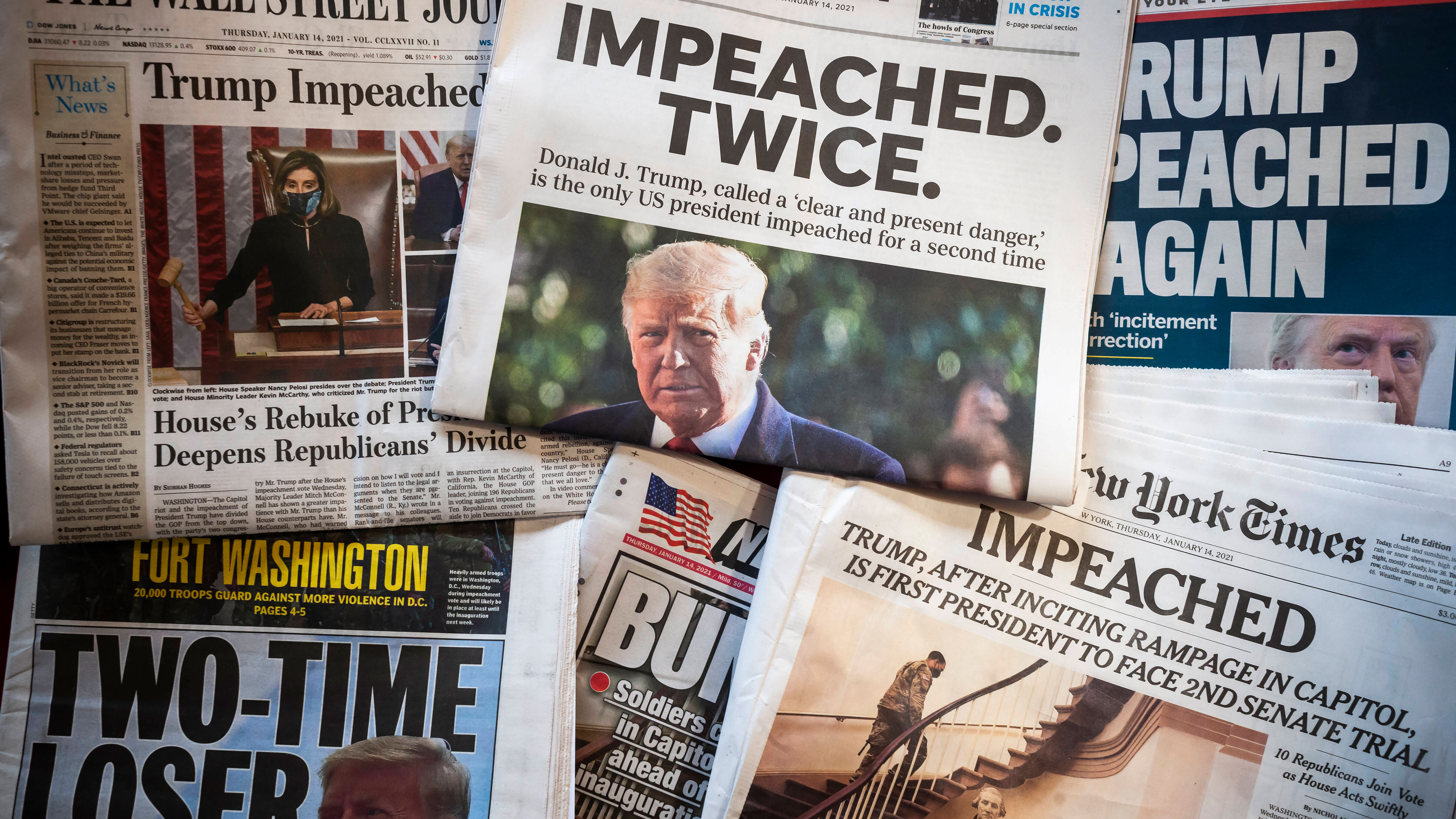 Zeitungen titeln zum zweiten Impeachment-Verfahren gegen Trump