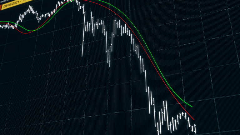 Symbolbild Rezession, wirtschaftlicher Abschwung, Kursverlust an der Börse