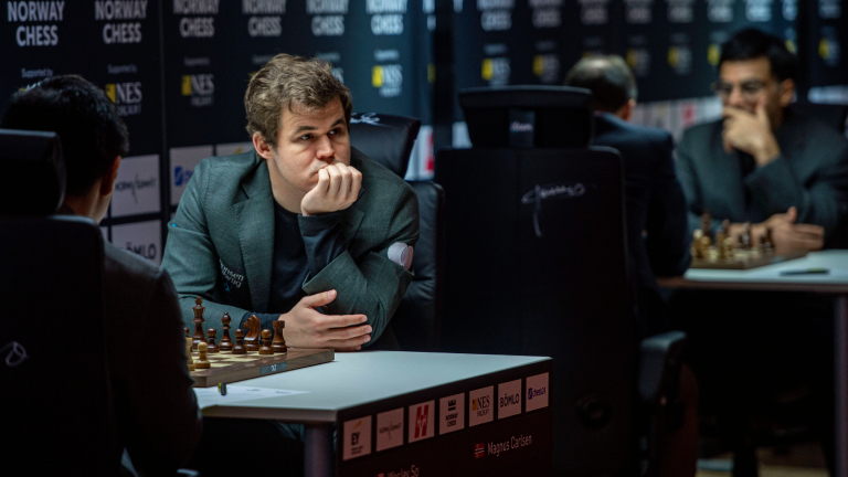 Der Schachspieler Magnus Carlsen während eines Turniers im Juni 2022