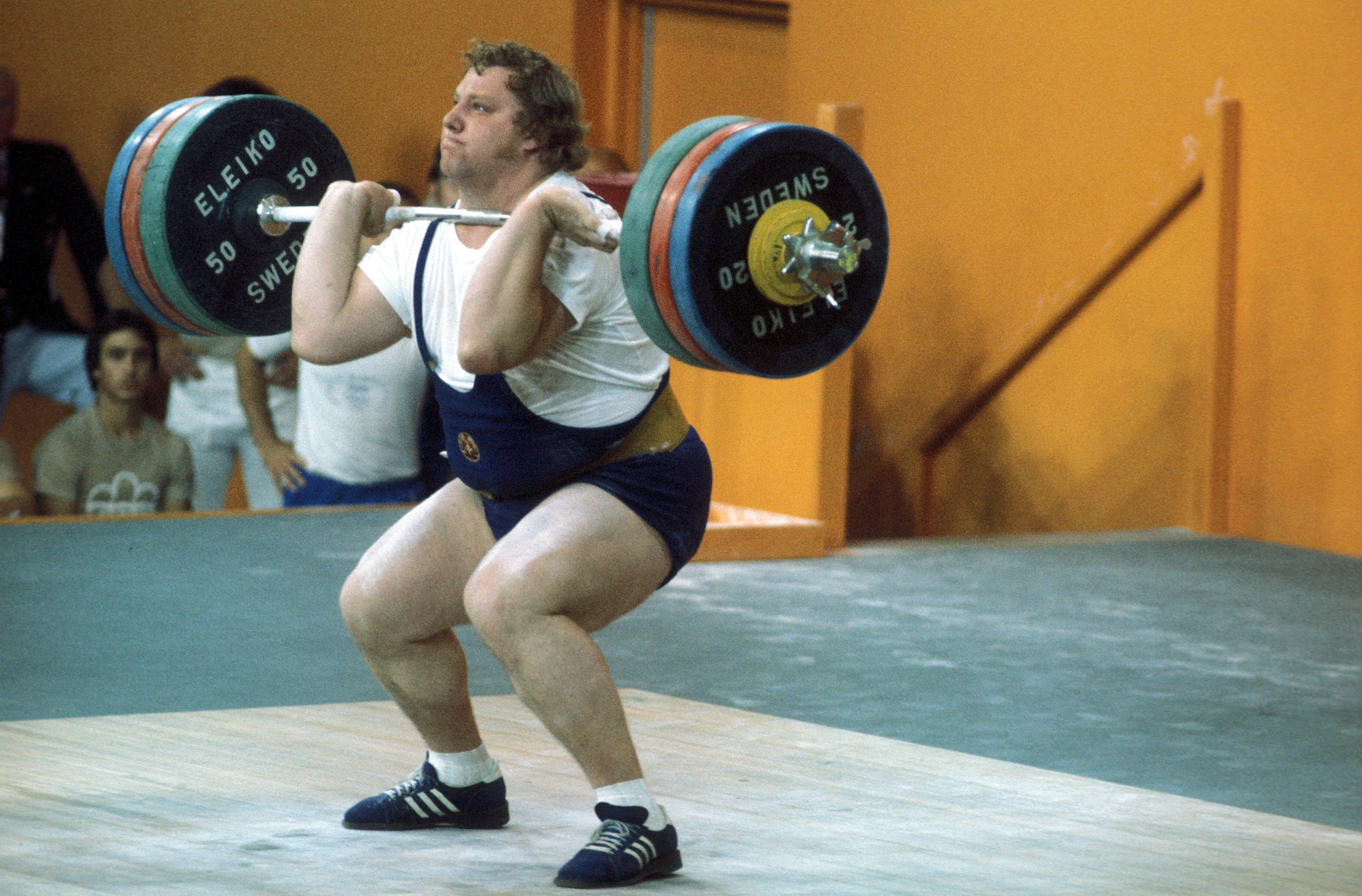 Der Gewichtheber Gerd Bonk bei den Olympischen Spielen 1976