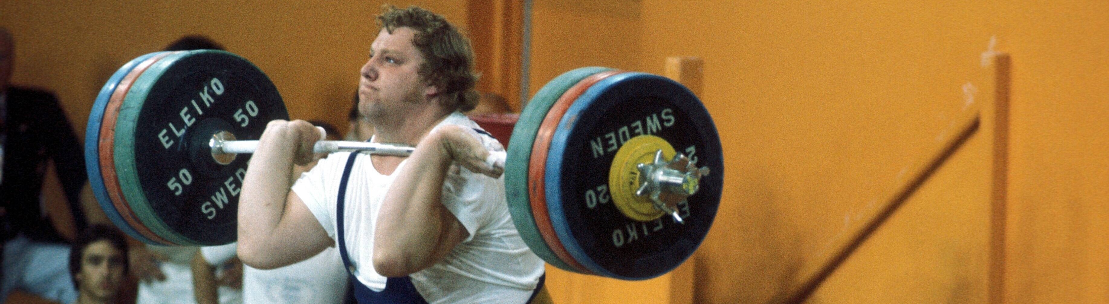 Der Gewichtheber Gerd Bonk bei den Olympischen Spielen 1976