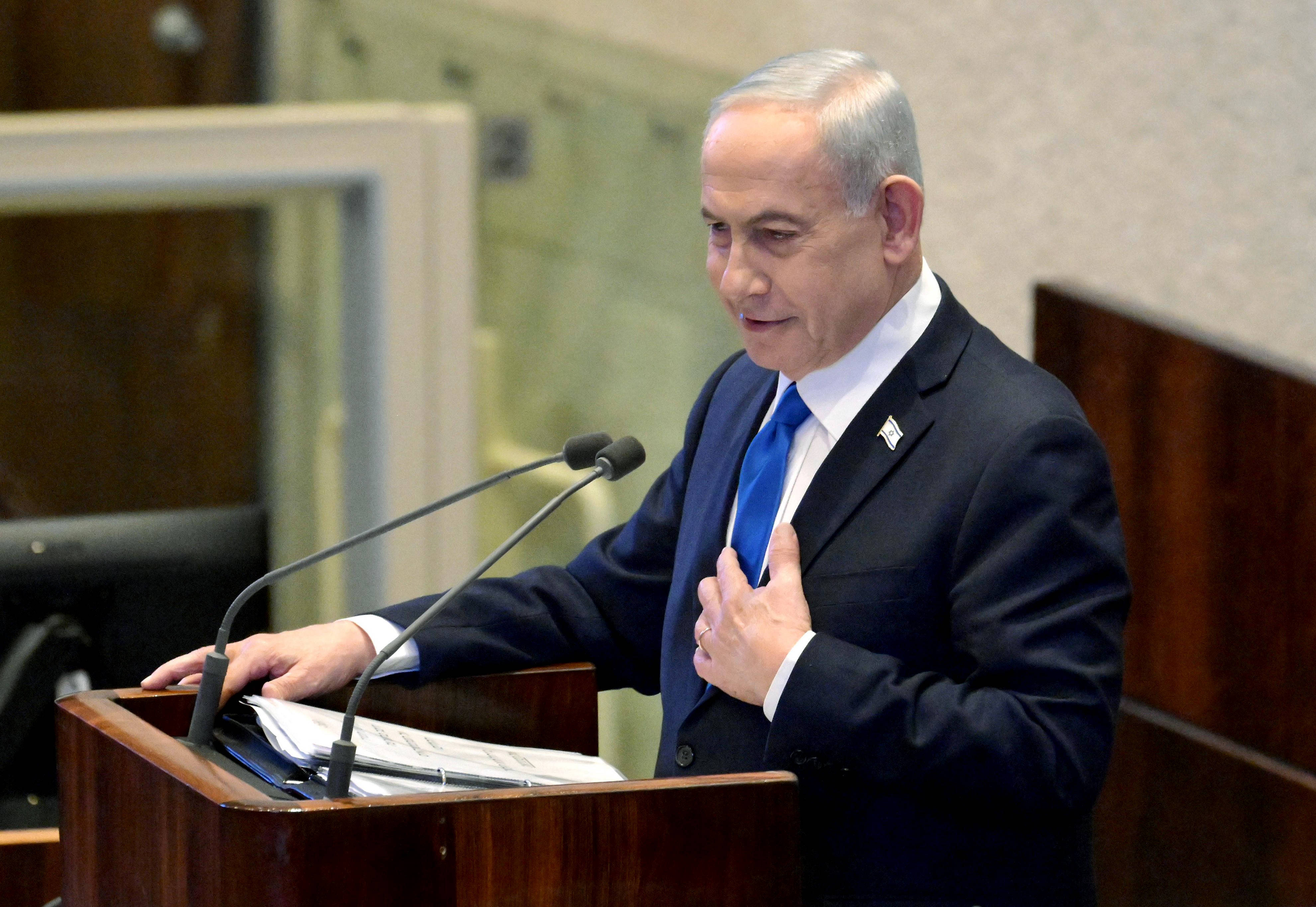 Der israelische Premierminister Benjamin Netanjahu spricht in der Knesset (Jerusalem, 26.02.2026)