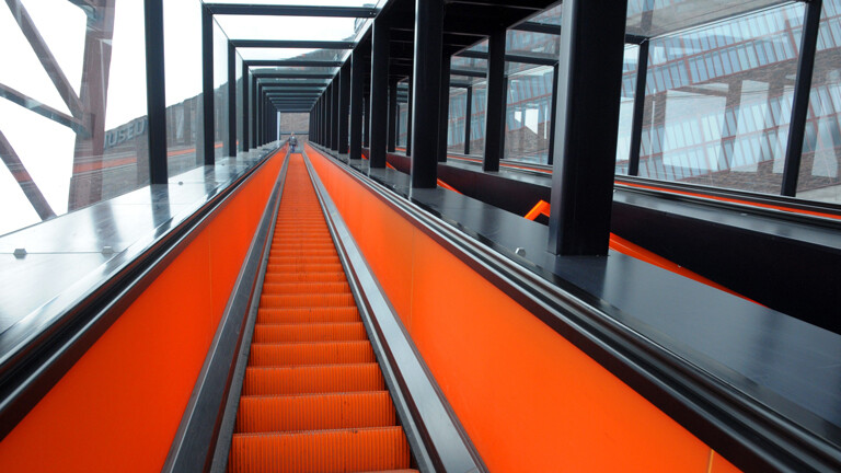 Die längste freistehende Rolltreppe befindet sich auf dem Gelände der Zeche "Zollverein".