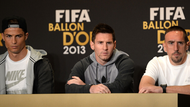 Christiano Ronaldo, Lionel Messi, Frank Ribery
