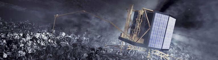 Illustration des Landeroboters Philae auf dem Kometen Tschuri; Bild: dpa