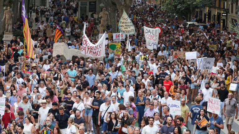 Gegen Massentourismus: Protestierende in Palma de Mallorca