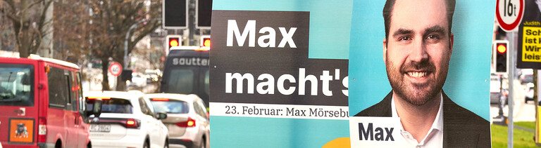 Wahlplakat zeigt den Kandidaten Max Mörseburg (CDU)