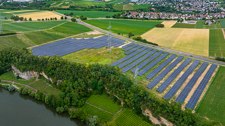 Photovoltaik-Freiflächenanlage bei Talheim im Landkreis Heilbronn