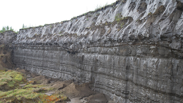 Batagai-Permafrost-Abbruch in Sibirien.