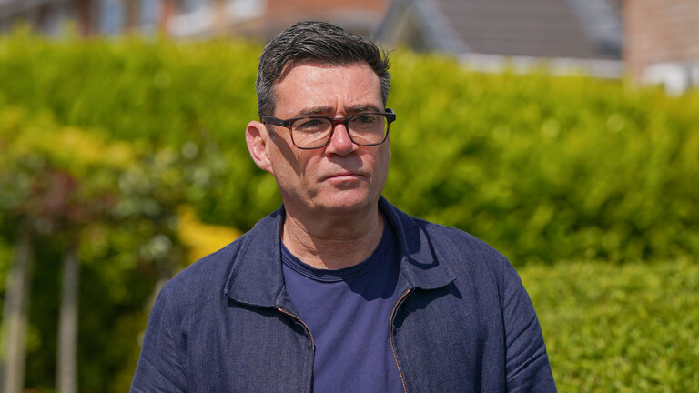 17.05.2026: Ashton- In-Makerfield, Greater Manchester, UK: Andy Burnham, zu der Zeit noch Bürgermeister Manchesters, ab 20.7. höchstwahrscheinlich Premierminister Großbritanniens
