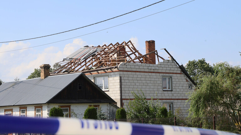 Nach dem Einschlag der russischen Drohne im ostpolnischen Wyryki