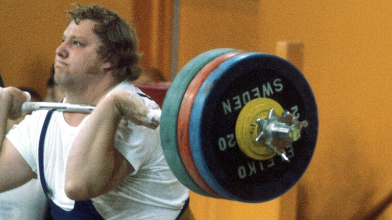 Der Gewichtheber Gerd Bonk bei den Olympischen Spielen 1976