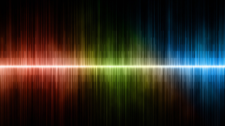 Farbige Schallwelle vor schwarzem Hintergrund