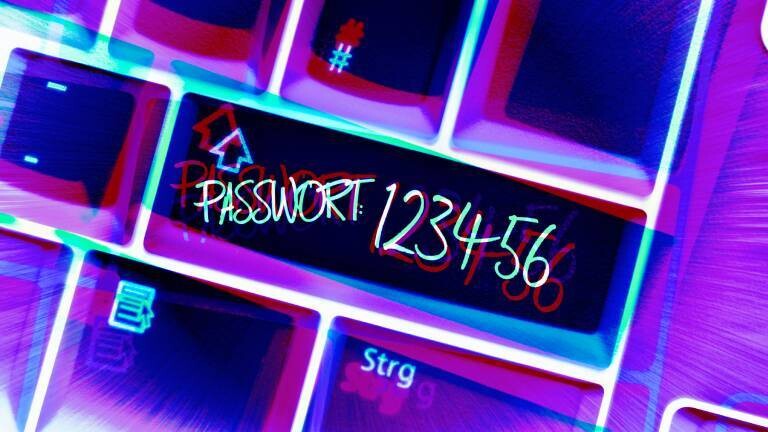 Tastatur mit Aufschrift: Passwort 123456