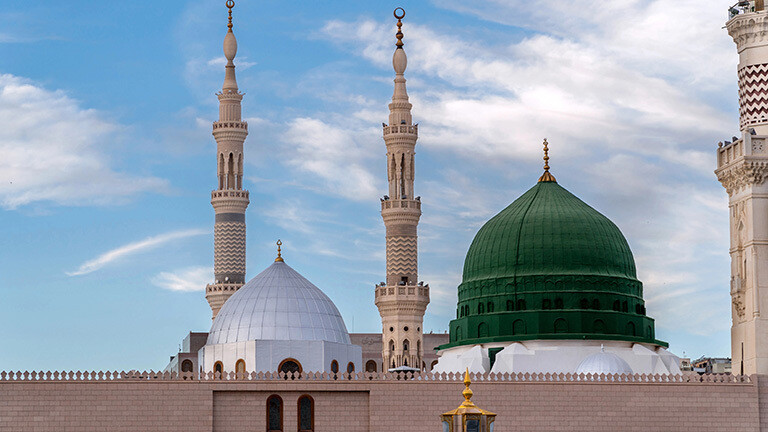 Blick auf die Moschee des Propheten in Medina.