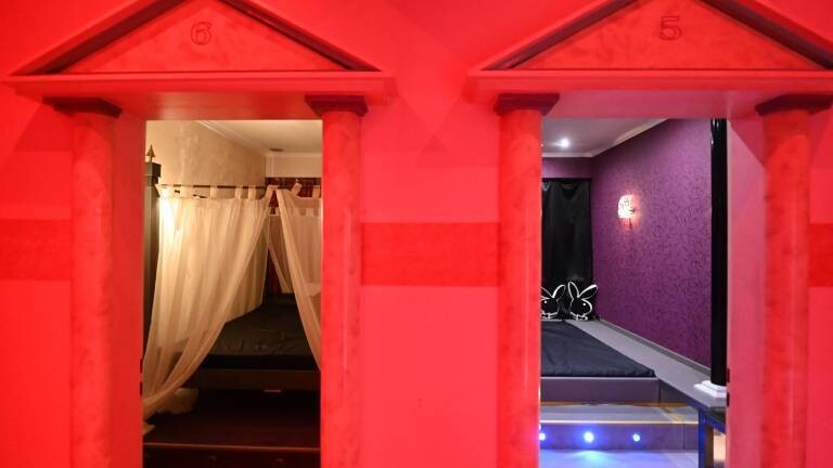 Räume, sogenannte Spielwiesen, im Swingerclub Extasia in München