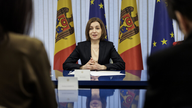 Maia Sandu, Praesidentin der Republik Moldau, in Chisinau,