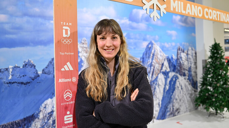 Katrin Marchand bei einem Olympia-Pressetermin