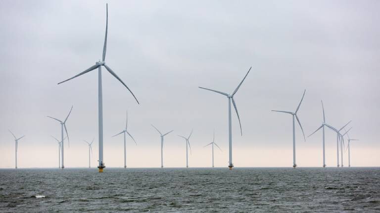 Offshore-Windkraftwerke in der Nordsee.