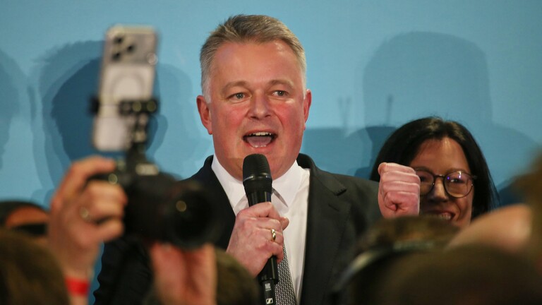 Gordon Schnieder auf der CDU-Wahlparty nach den ersten Prognosen