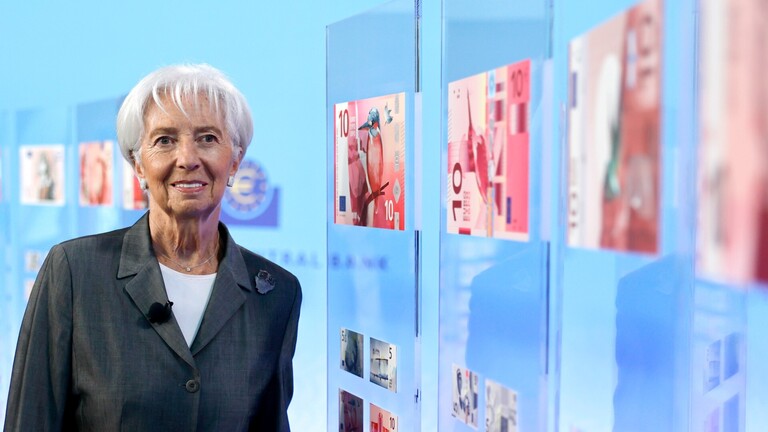 EZB-Präsidentin Christine Lagarde bei der Vorstellung von zehn Entwürfen für die neuen Euro-Banknoten im Euro-Raum in der Europäischen Zentralbank in der EZB in Frankfurt.