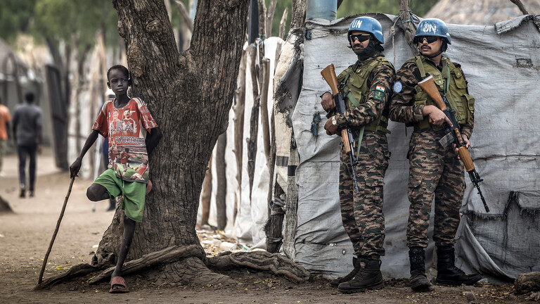 Bewaffnete Peacekeeper der UN im Südsudan