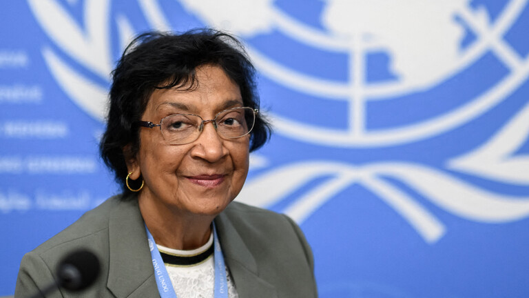 Navanethem Pillay am 18. Juni 2025 während einer Pressekonferenz in Genf