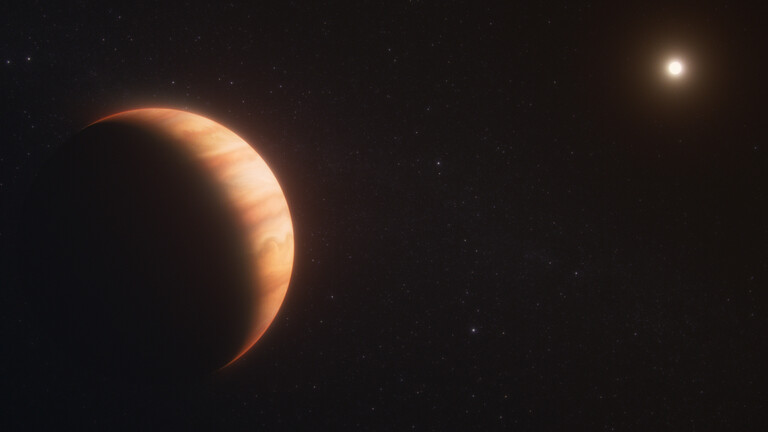 Illustration des Planeten WD 1856 b, der um einen Weißen Zwerg kreist