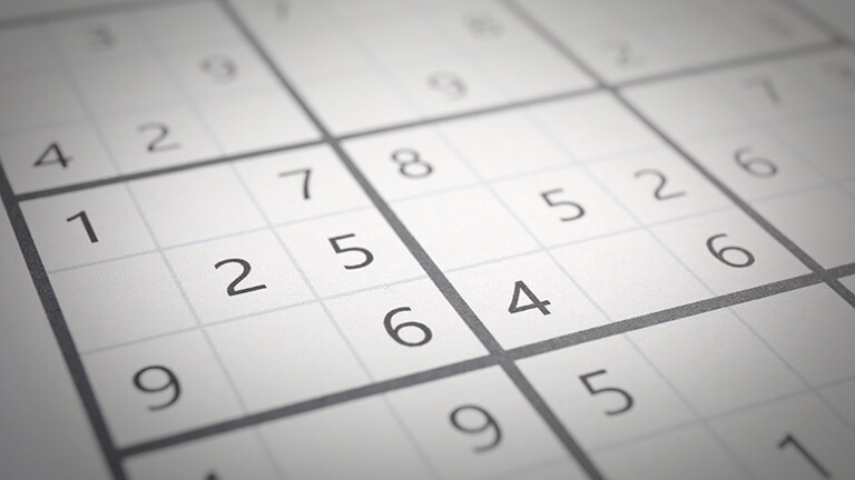 Nahaufnahme eines Sudoku-Rätsels