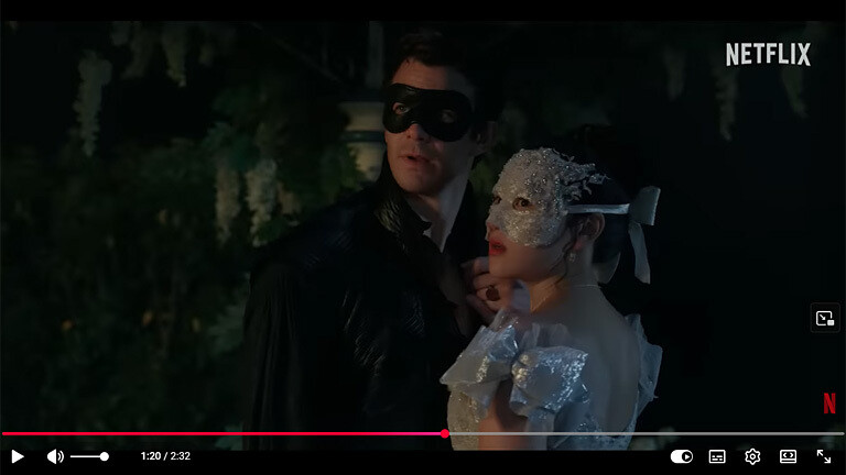 Szene aus Bridgerton: Ein Maskenball