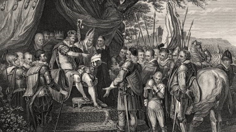 King John unterschreibt im Jahr 1215 die Magna Carta.