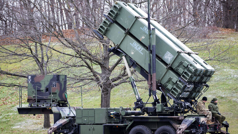 Ein Patriot Boden-Luft-Raketensystem (SAM) in Vilnius, Litauen