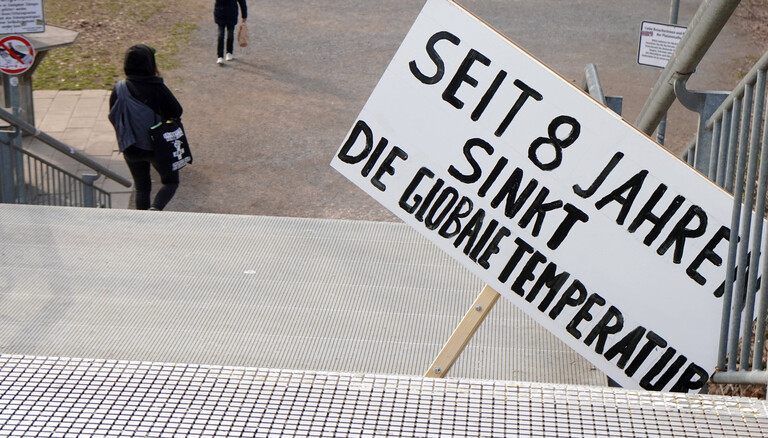 Plakat von Leugnern des Klimawandels