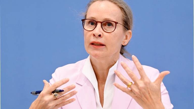 Die Juristin Frauke Brosius-Gersdorf spricht bei der Bundespressekonferenz. Sie trägt ein rosafarbenes Jacket und eine Brille. Sie gestikuliert mit ihren Händen.