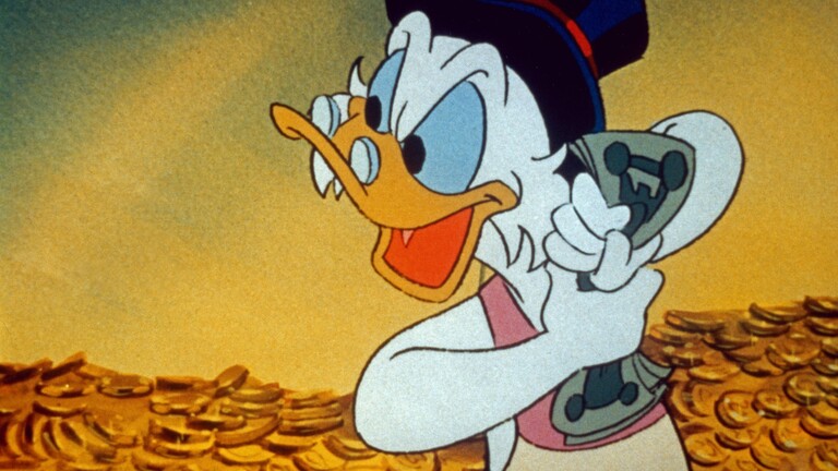 Dagobert Duck in seinem Goldspeicher