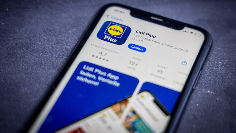 Die Lidl-Plus-App auf einem Smartphone
