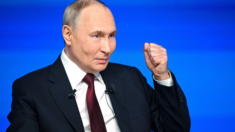 Russischer Präsident Wladimir Putin bei der jährlichen Pressekonferenz