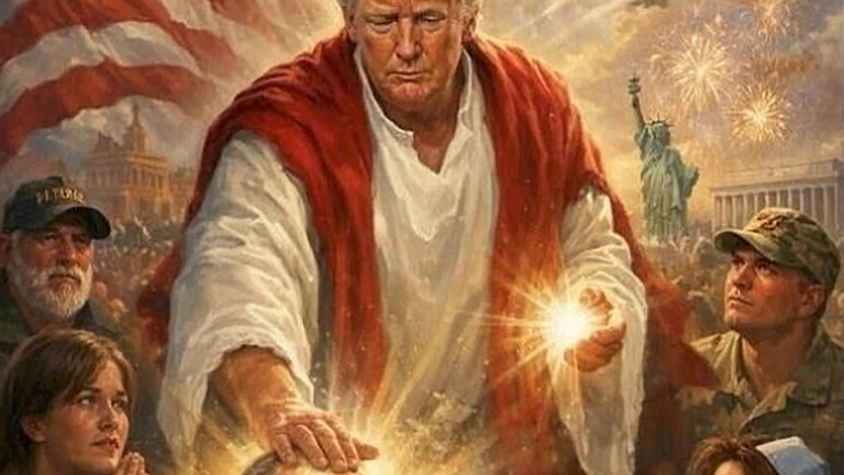Nachdem er Papst Leo XIV. scharf kritisiert hatte, veröffentlichte Donald Trump ein Foto von sich selbst als Jesus Christus, bevor er es wieder löschte. Das Bild, das mit Hilfe künstlicher Intelligenz erstellt wurde, zeigte den amerikanischen Staatschef umgeben von göttlichem Licht und wie er mit einer Hand einen liegenden Mann segnet.