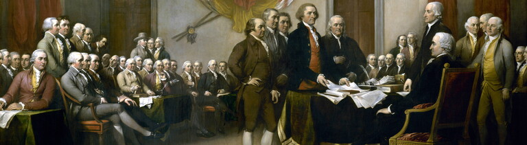 Das Gemälde von John Trumbull zeigt, wie die Unabhängigkeitserklärung dem Kontinentalkongress vorgelegt wird.