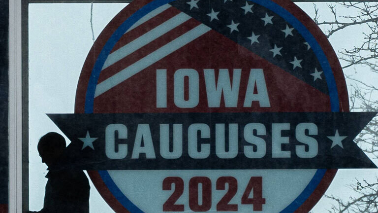 Wahlschild in Iowa