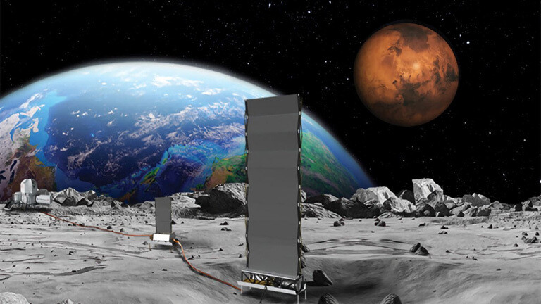 Simulierte Darstellung: Atom- und Sonnenstrom auf dem Mond