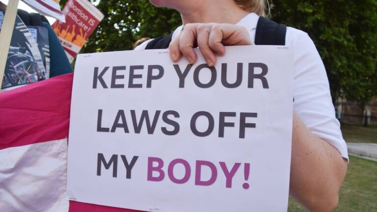 Abtreibungsrechtsaktivisten versammeln sich vor dem Parlament, um für die Entkriminalisierung von Abtreibungen zu werben, während die Abgeordneten über die Entkriminalisierung der Abtreibung abstimmen.