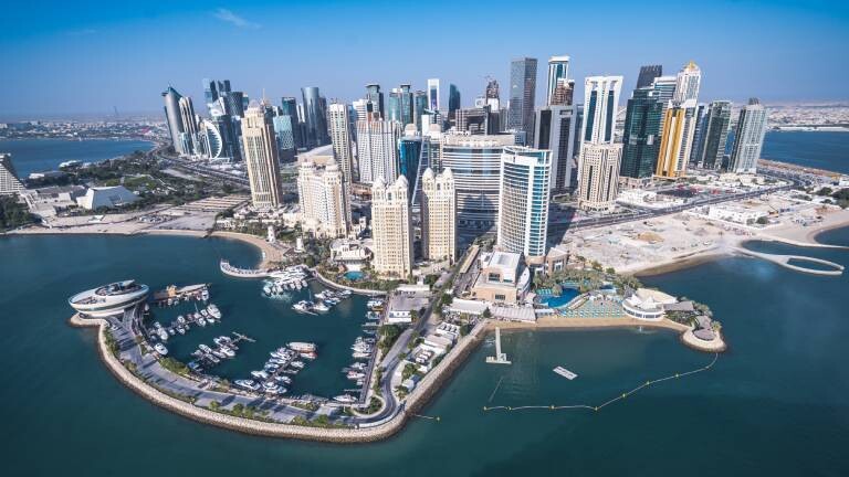 Luftaufnahme von Doha Westbay Doha, Gemeinde Doha, Katar